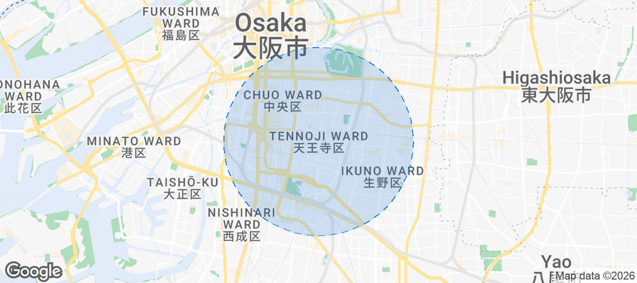 Tennoji Ward Airbnb map